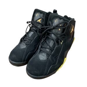 Jordan True Flight 91' Black‎ Metallic Gold MEN SHOES size 11 Suede